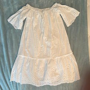 White eyelet off-shoulder dress
